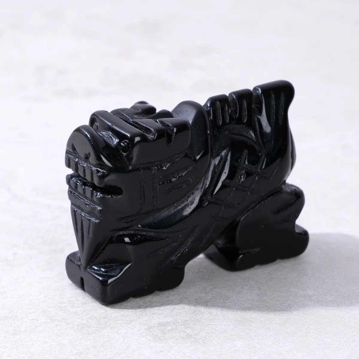 2" Obsidian Dragon Natural Gemstone Carving 1
