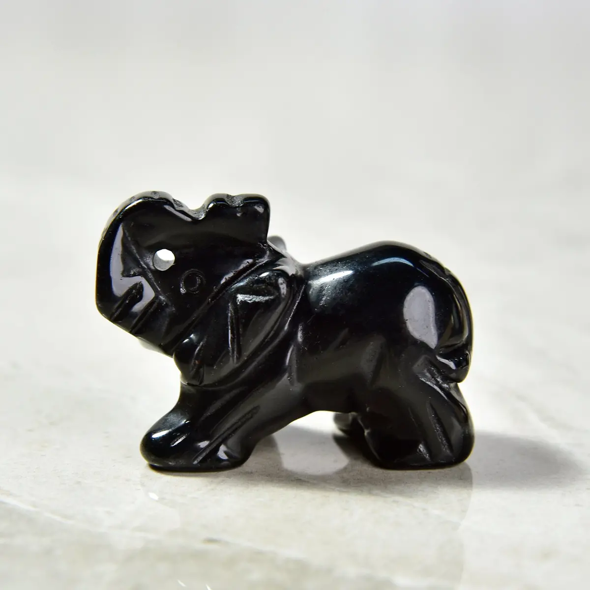 2" Obsidian Elephant Natural Gemstone Carving 1