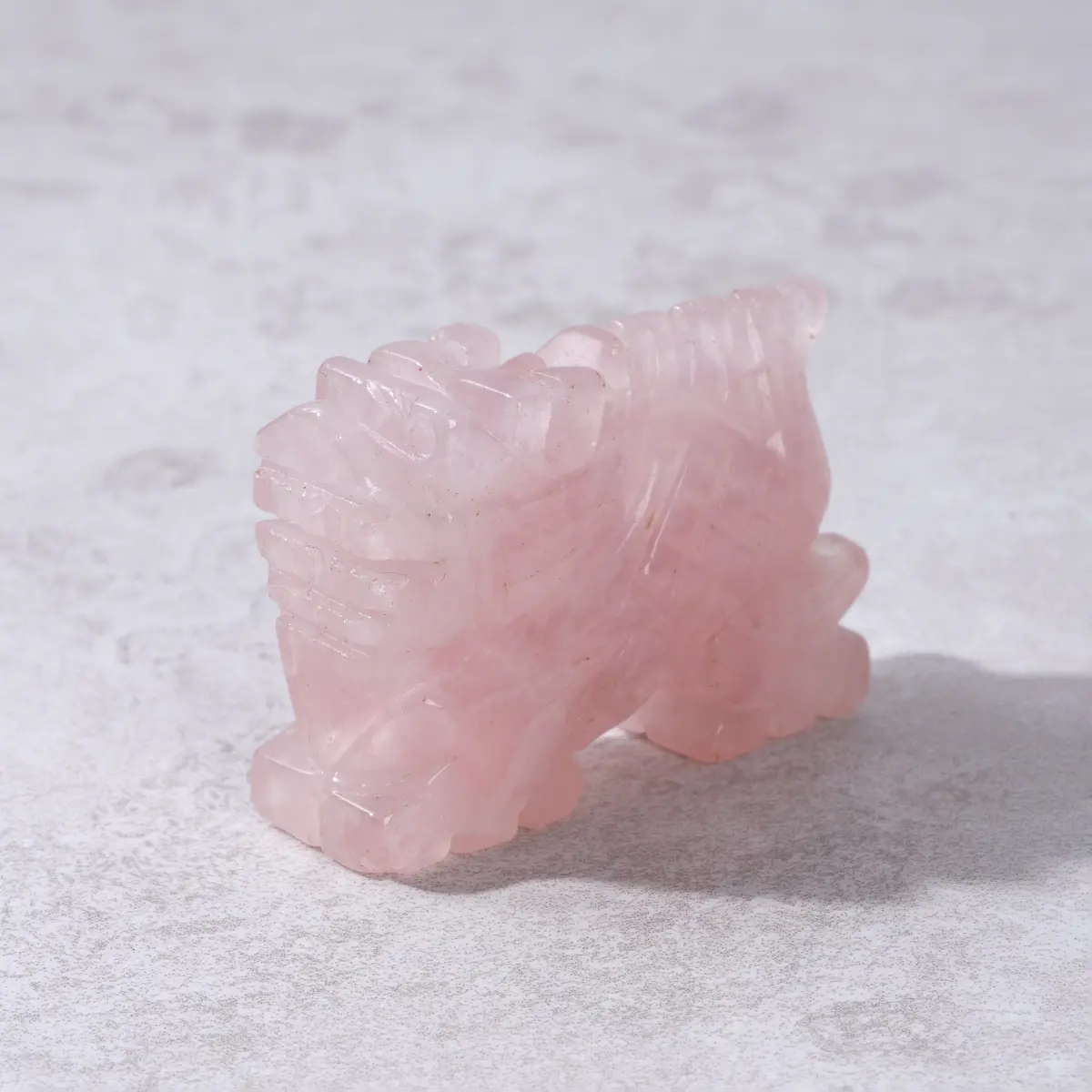2" Rose Quartz Dragon Natural Gemstone Carving 1
