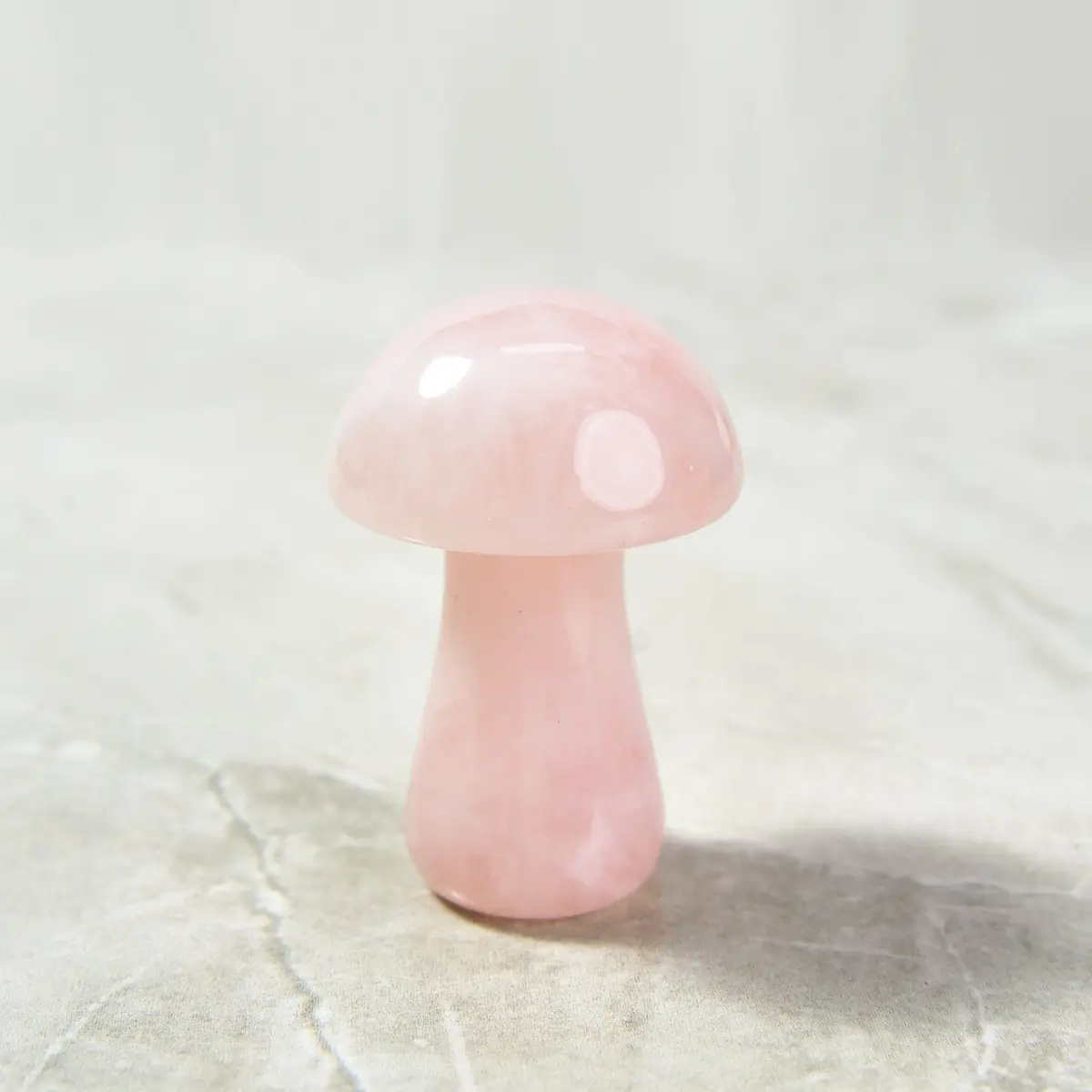 2" Rose Quartz Mushroom Natural Gemstone Carving 1
