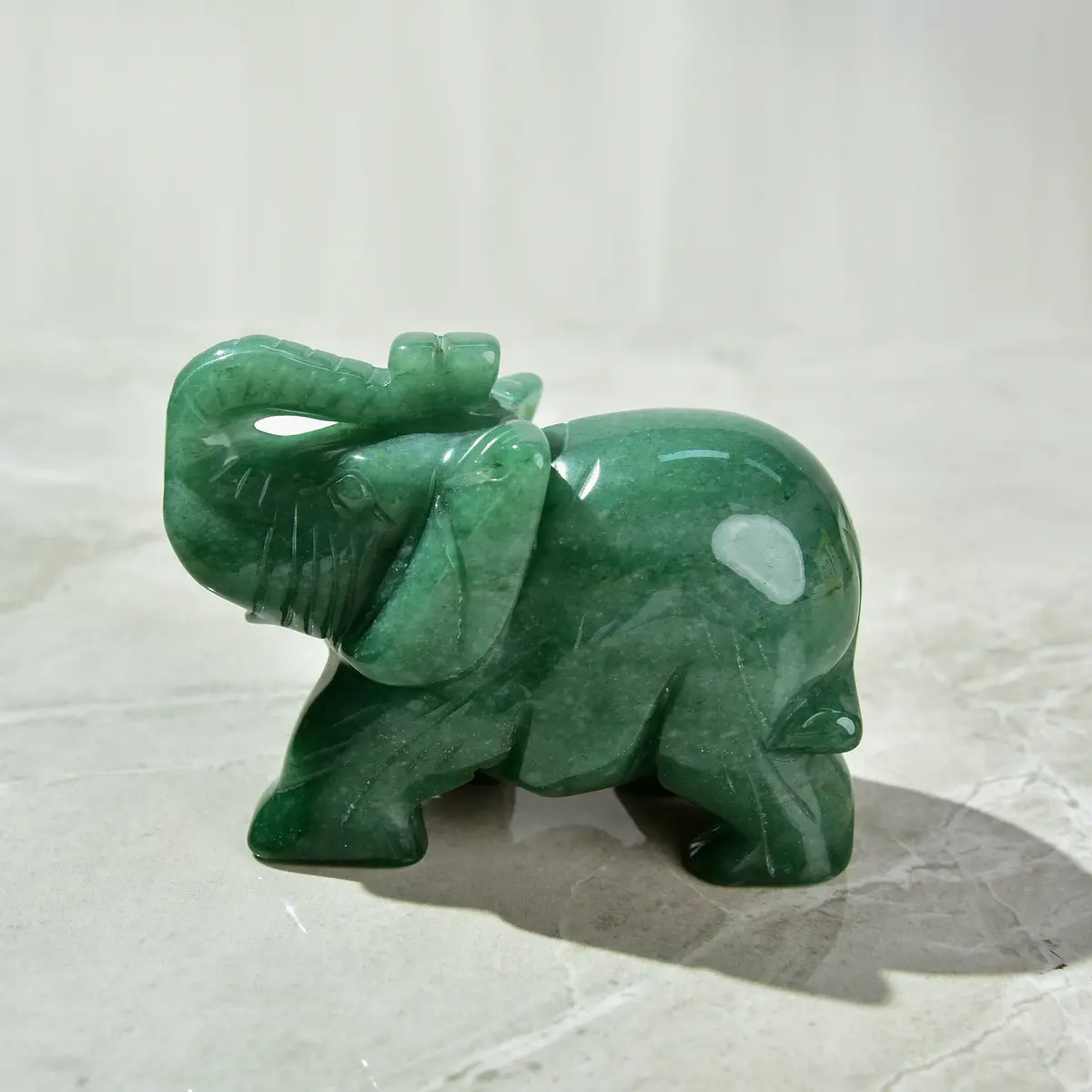 4" Aventurine Elephant Natural Gemstone Carving 1