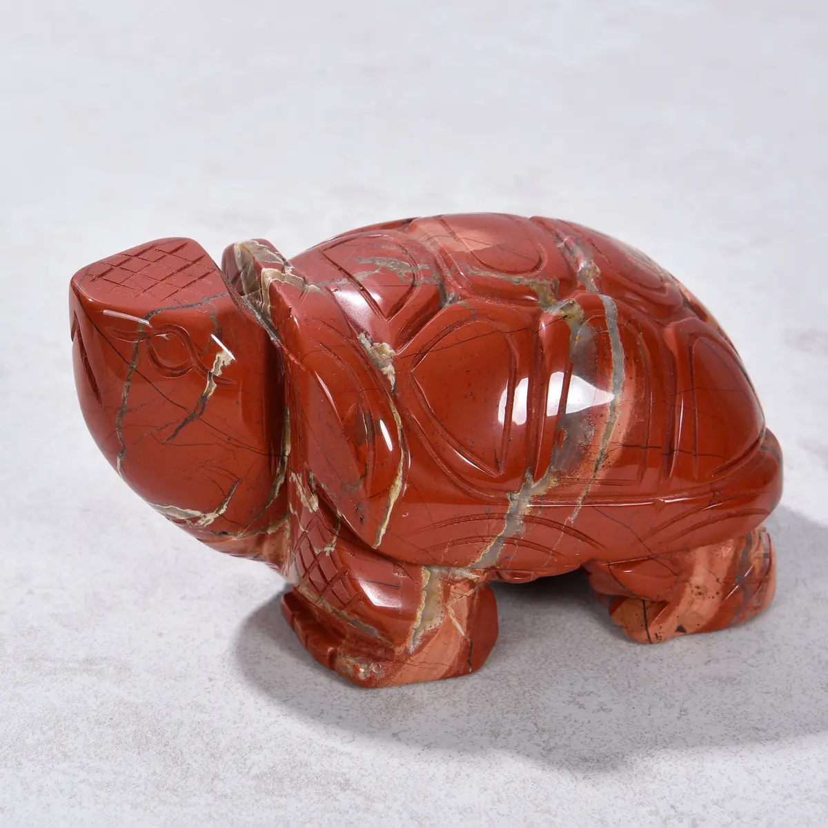 4" Red Jasper Elephant Natural Gemstone Carving 1