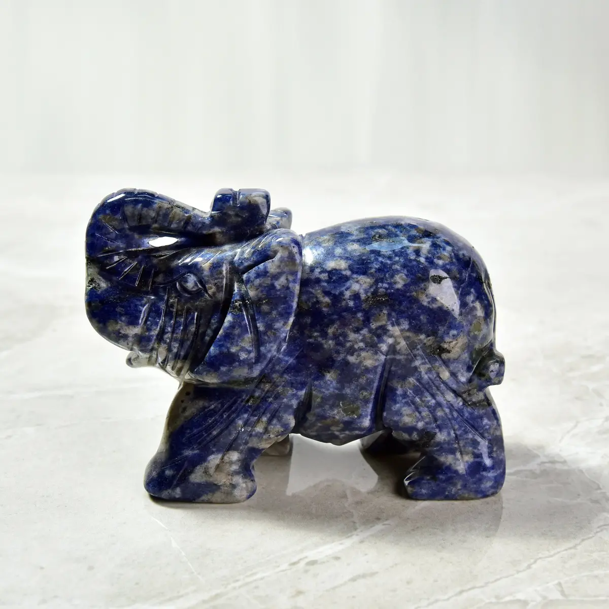4" Sodalite Elephant Natural Gemstone Carving 1