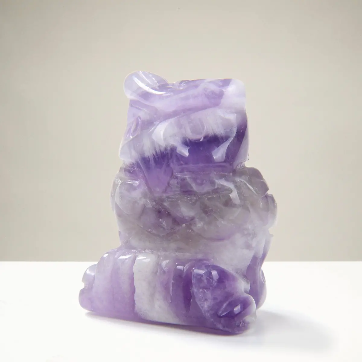 Amethyst Owl 1.5" Natural Gemstone Carving 1
