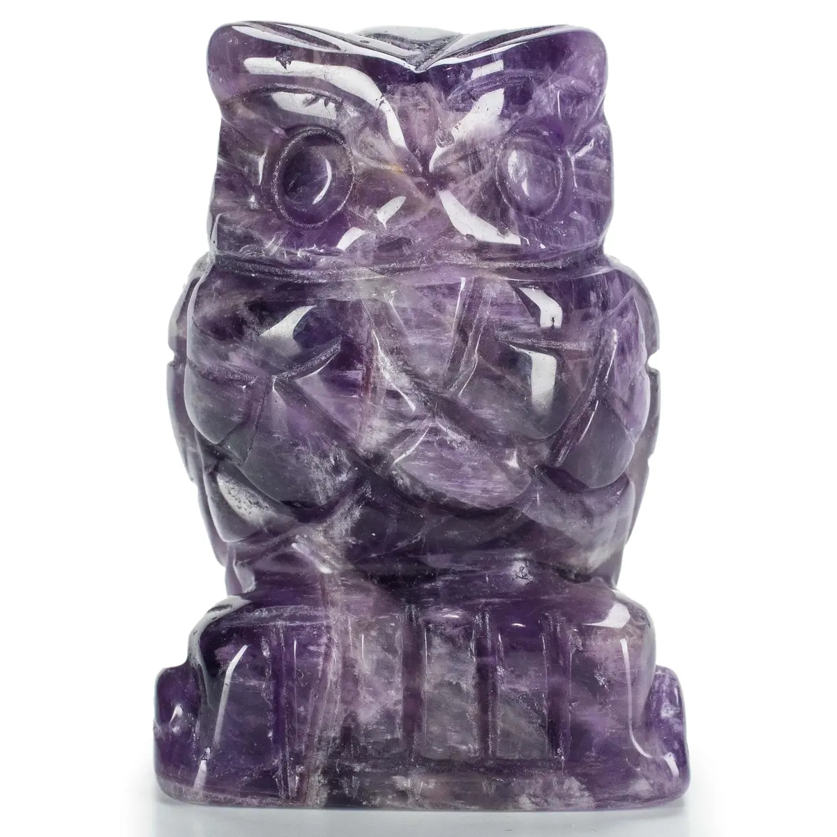 Amethyst Owl  2'' Natural Gemstone Carving 1