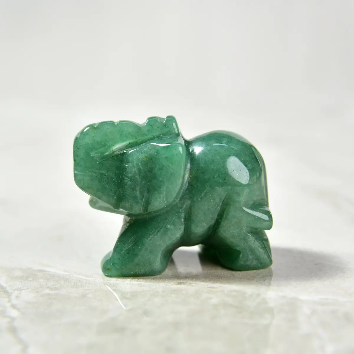Aventurine  Elephant 1.5" Natural Gemstone Carving 1