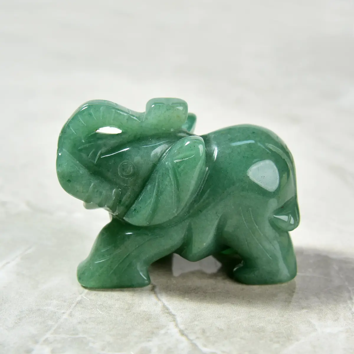 Aventurine Elephant Carving 1