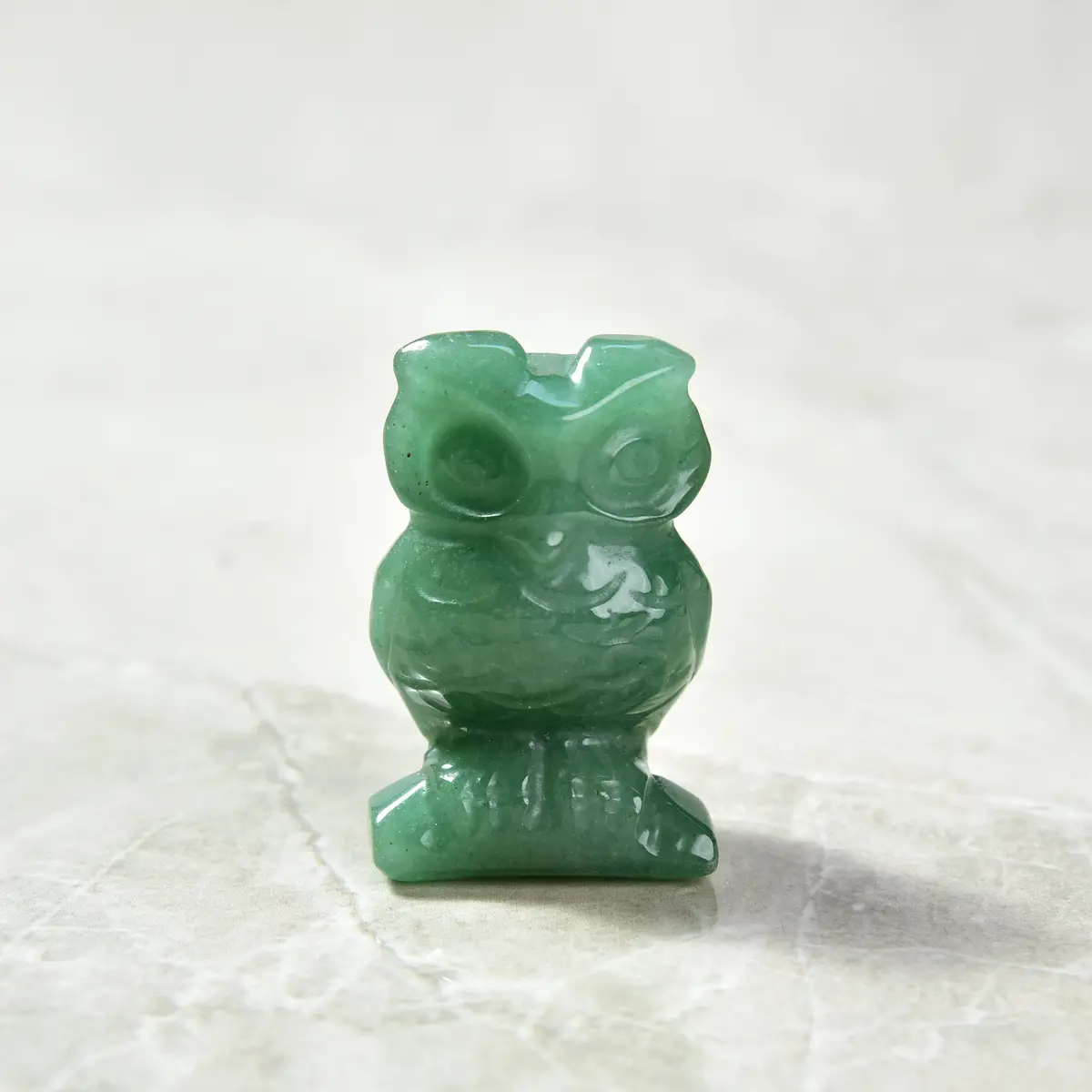 Aventurine Owl 2" Gemstone Carving 1