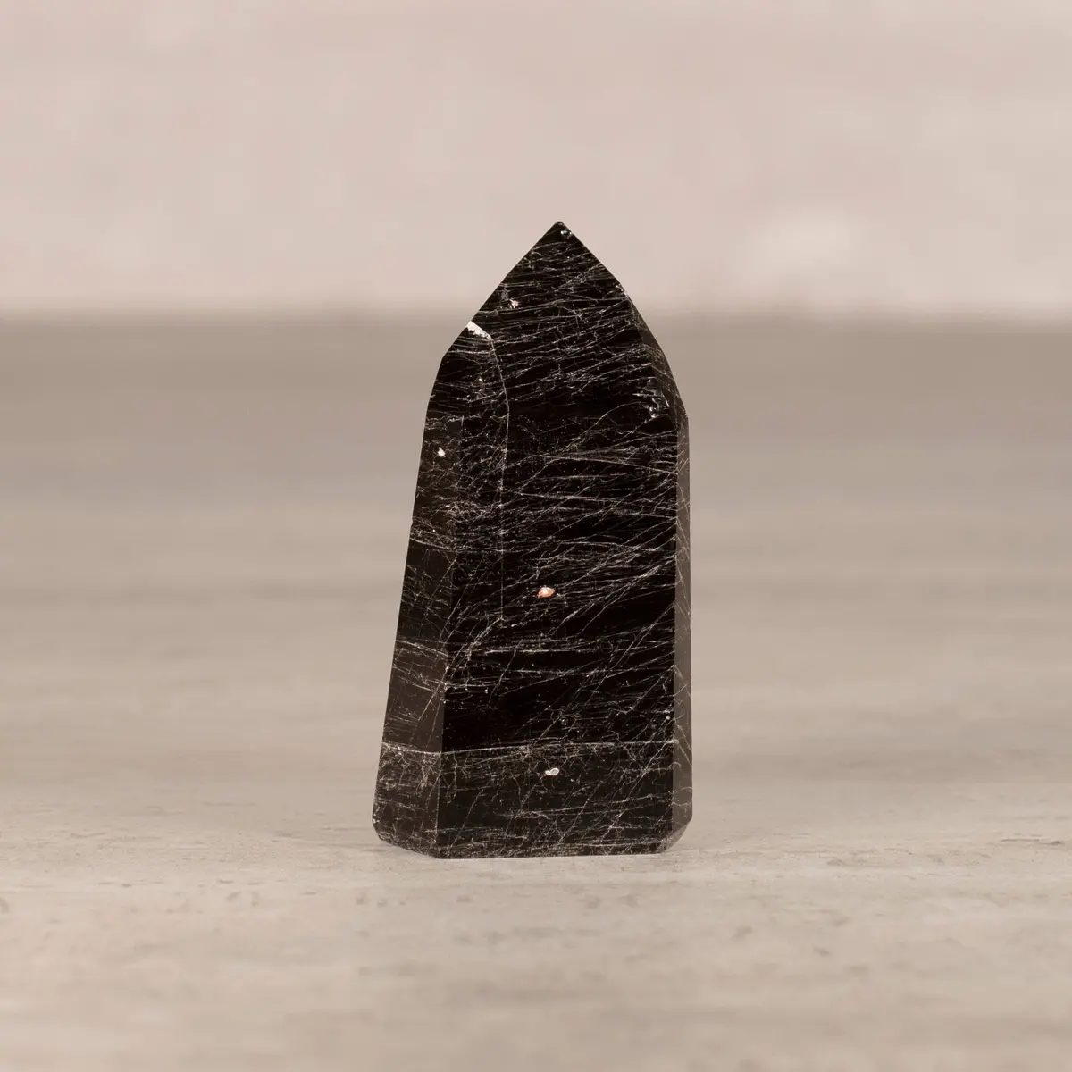 Black Tourmaline Obelisk Tower Gemstone Carving From Brazil - 150-199 Grams 1