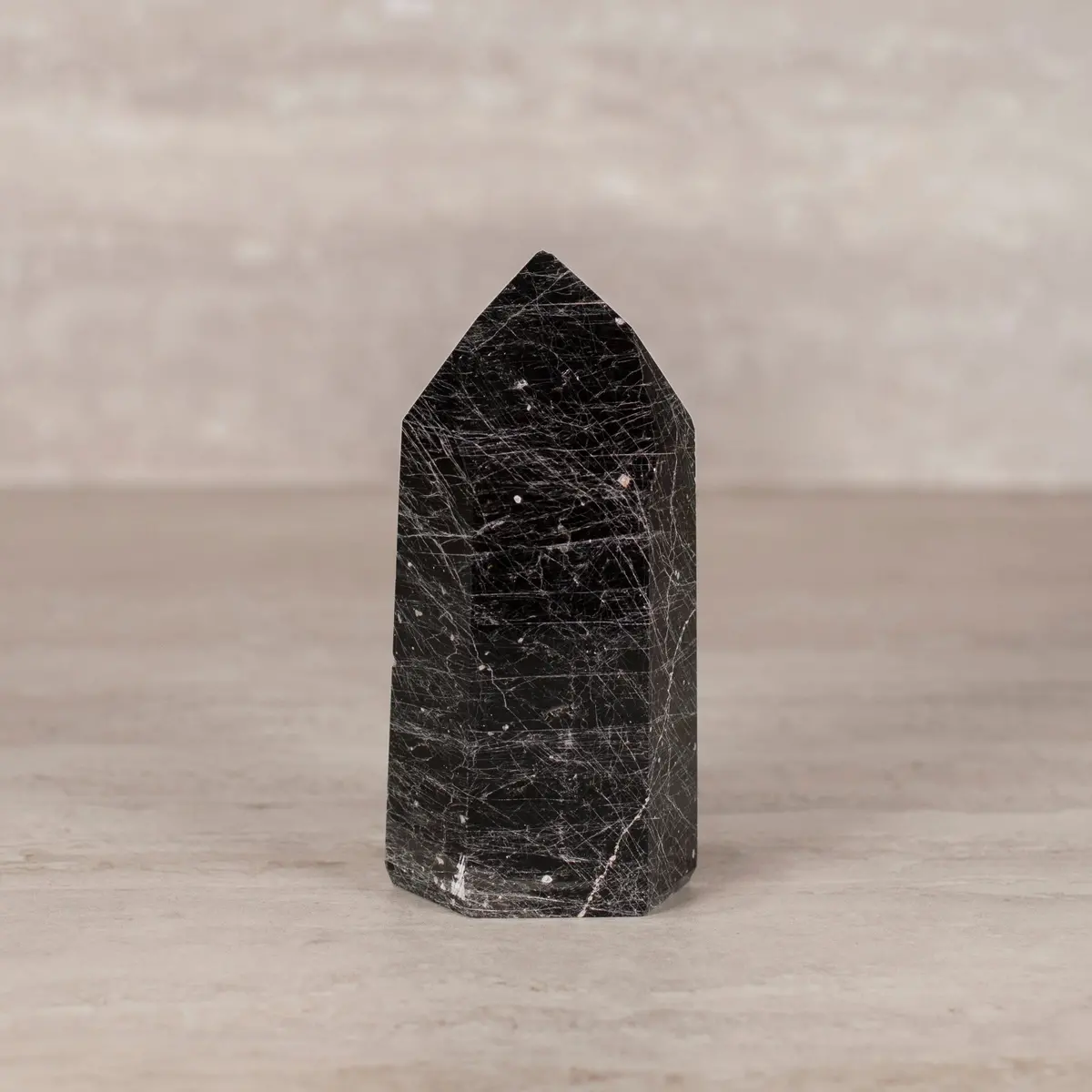 Black Tourmaline Obelisk Tower Gemstone Carving From Brazil - 650-799 Grams 1