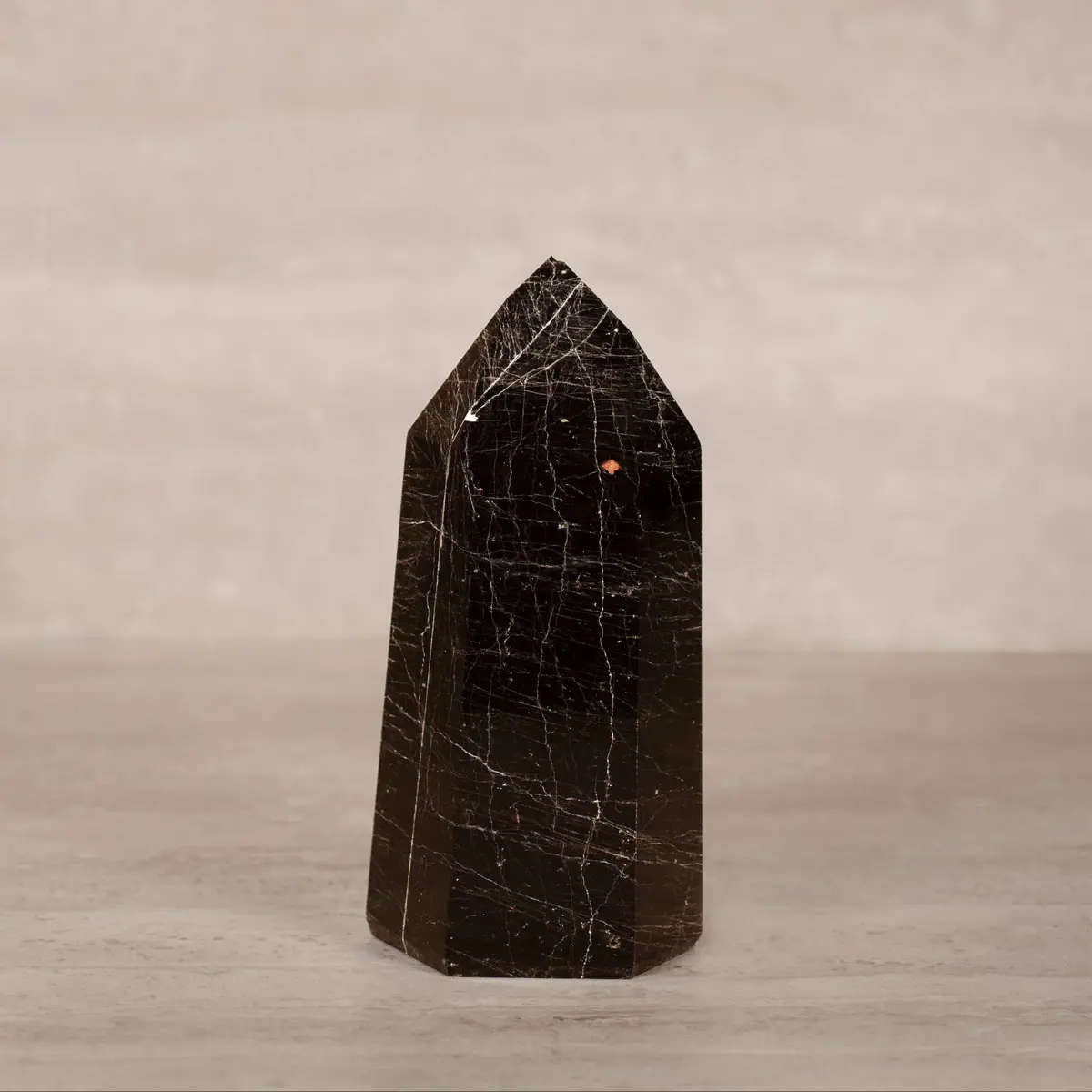 Black Tourmaline Obelisk Tower Gemstone Carving From Brazil - 7" / 1,126 Grams 1