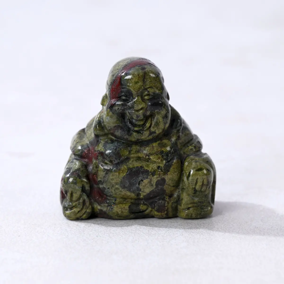 Bloodstone Buddha 1.5" Gemstone Carving 1
