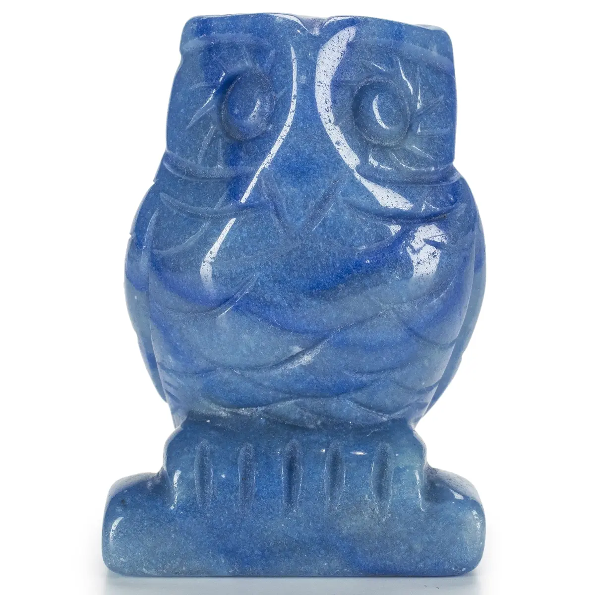 Blue Aventurine Owl 2'' Natural Gemstone Carving 1