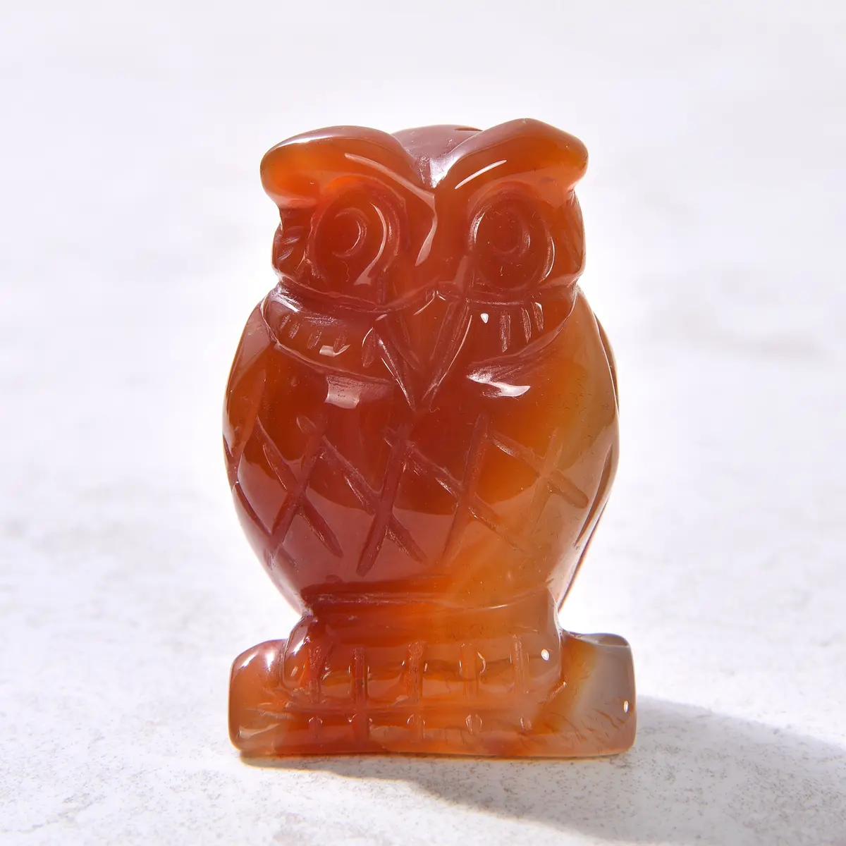 Carnelian Owl 2" Gemstone Carving 1