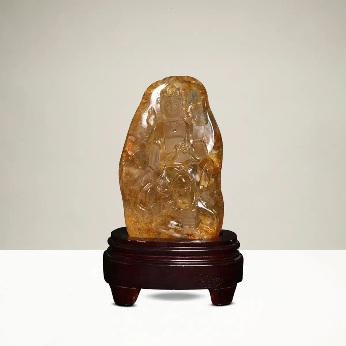 Carv3900.004 - Buddha Carving- Quartz Brazil 2,000 Grams 1