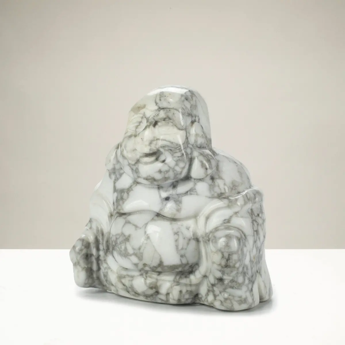 Howlite Buddha 2" Gemstone Carving 2