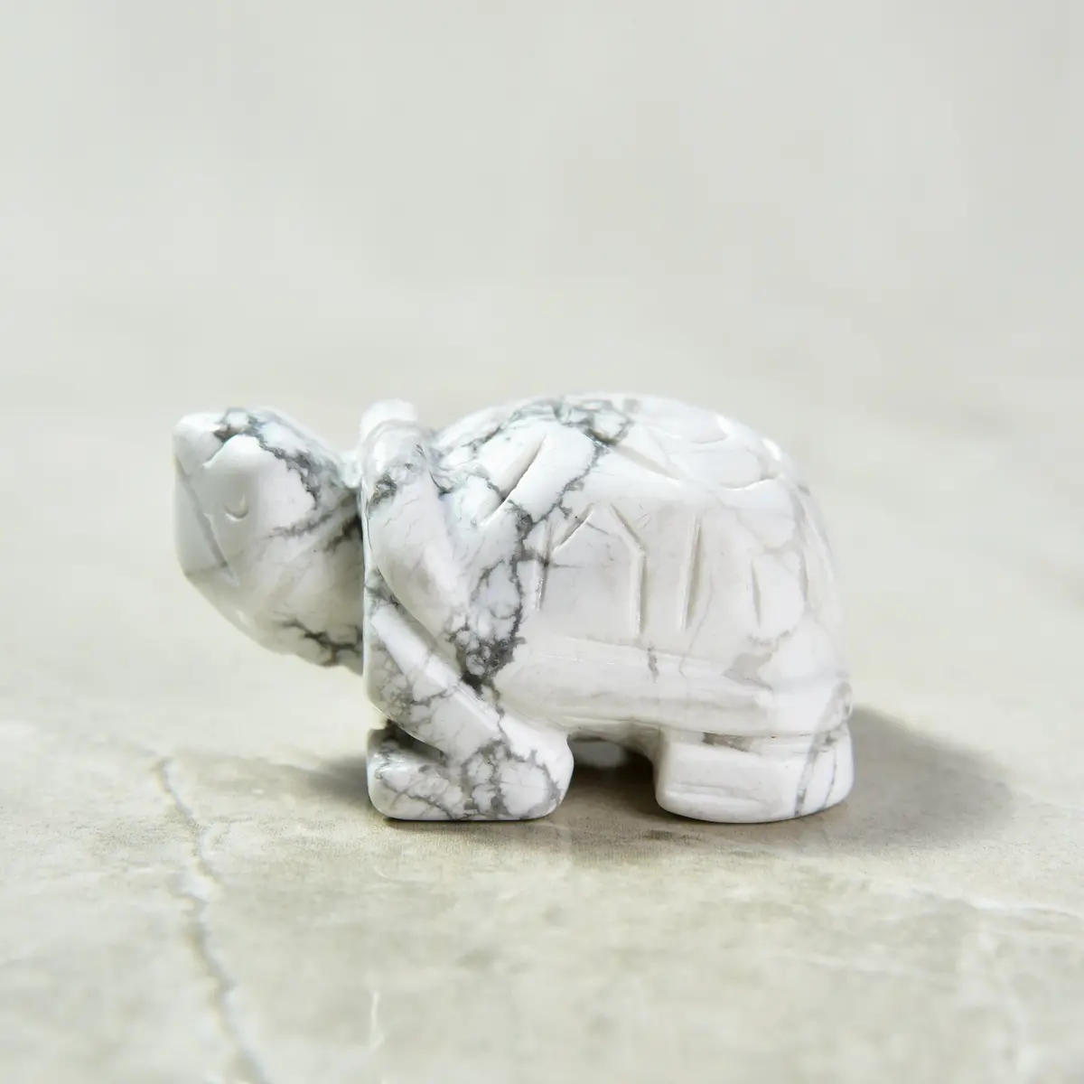 Howlite Turtle 2'' Natural Gemstone Carving 1