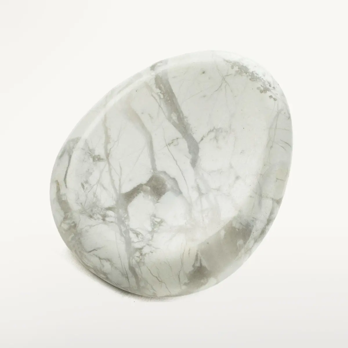 Howlite Worry Stone Natural Gemstone Carving 1