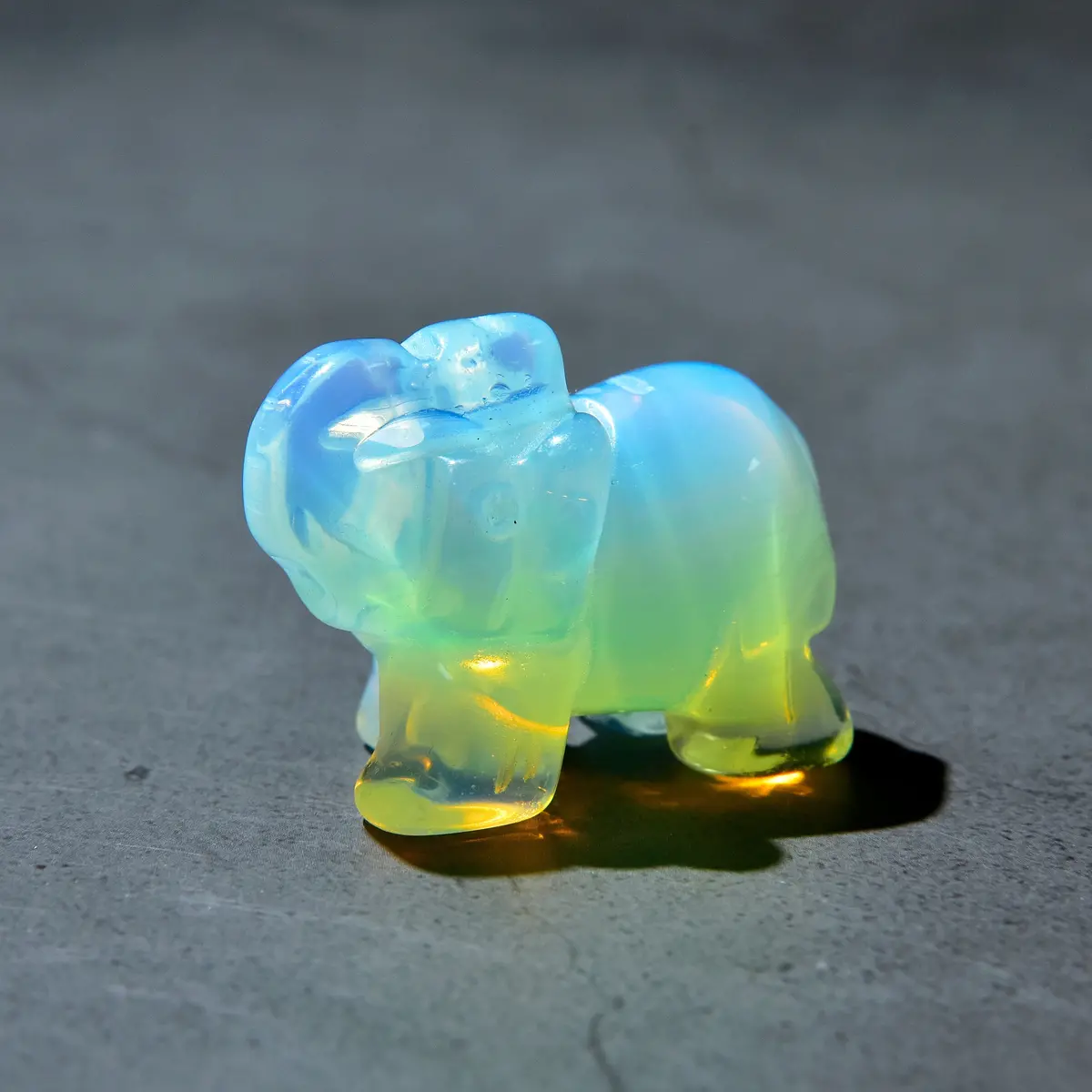 Moonstone Elephant 1.5" Natural Gemstone Carving 1