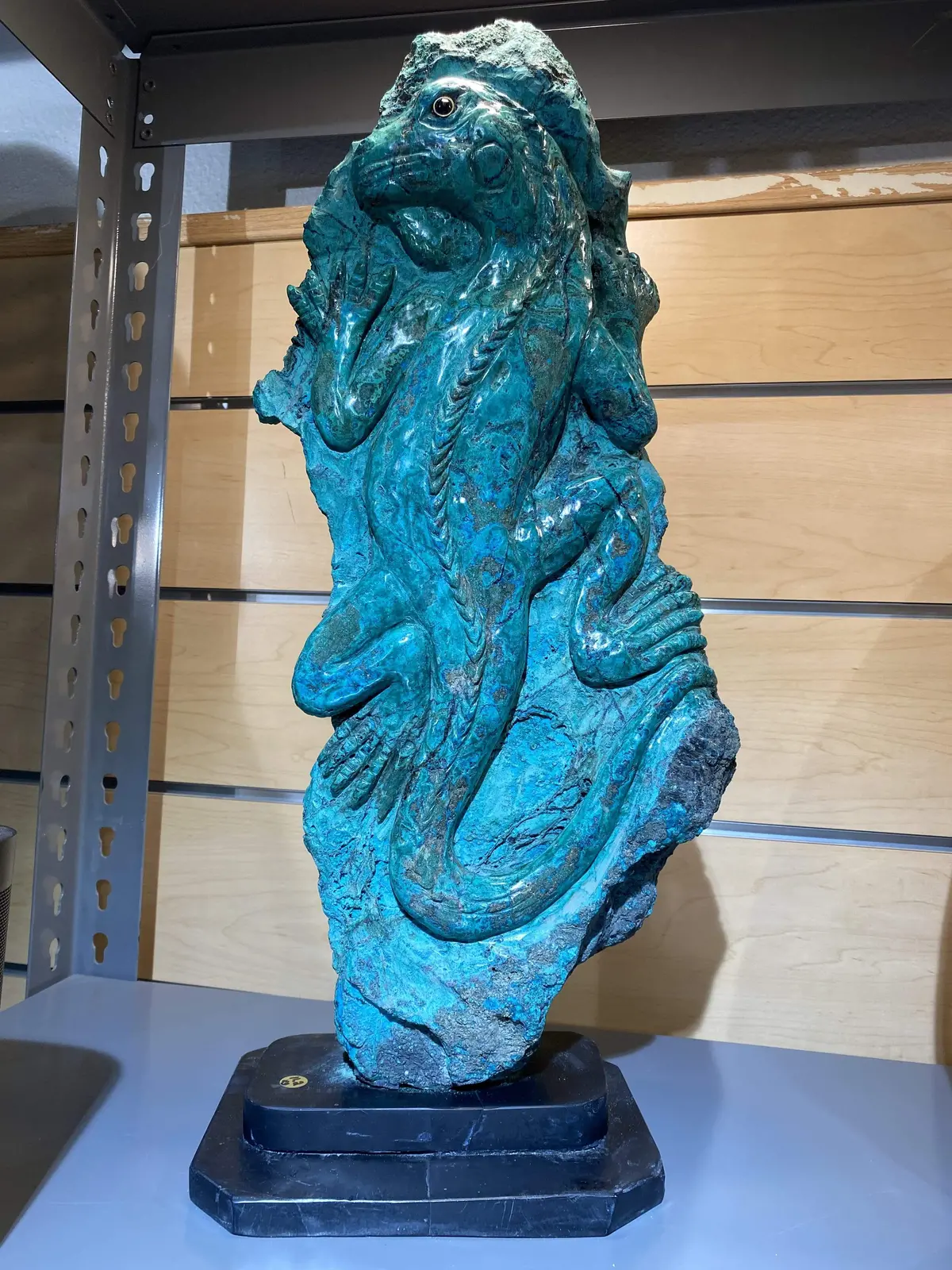 Natural Blue Chrysocolla Carving From Congo - 20" / 24 Lbs 1