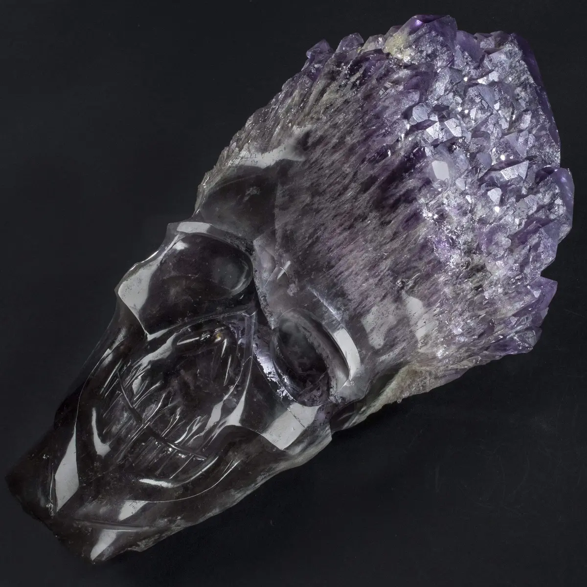 Natural Hand Carved Brazilian Laser Amethyst Skull - 12 In. / 15 Lbs 1