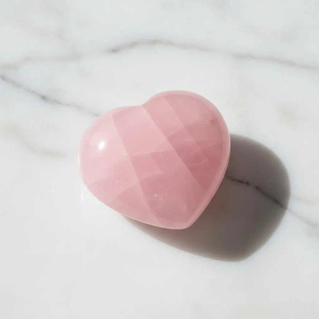 Natural Rose Quartz Heart Carving 1