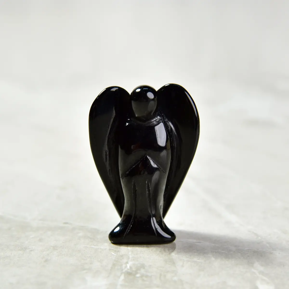 Obsidian Angel 2" Natural Gemstone Carving 1