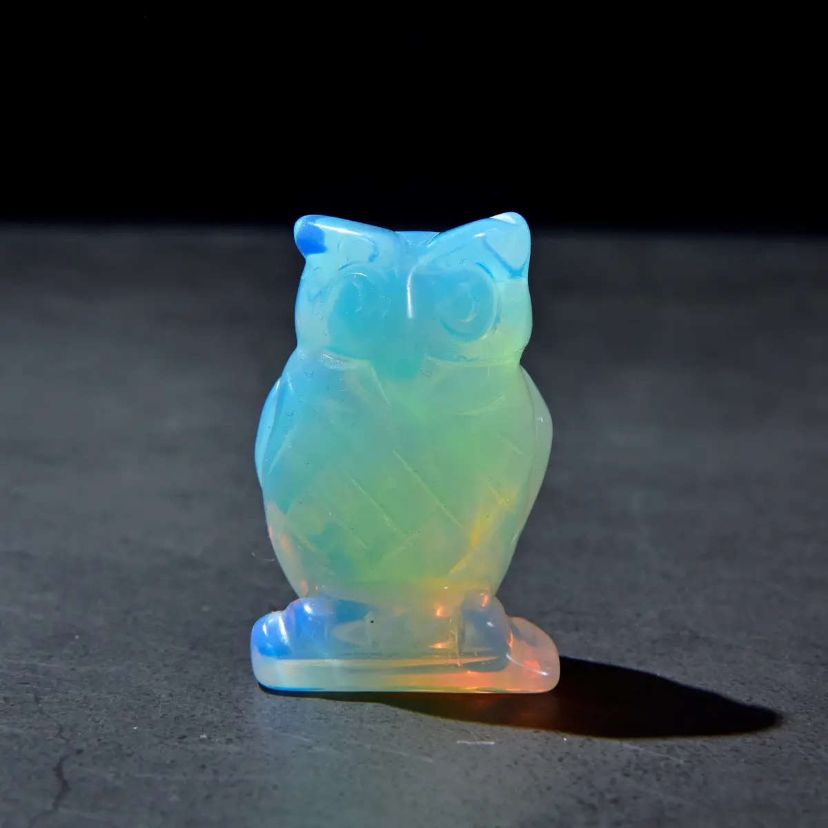 Opalite Moonstone Owl  2'' Carving 1