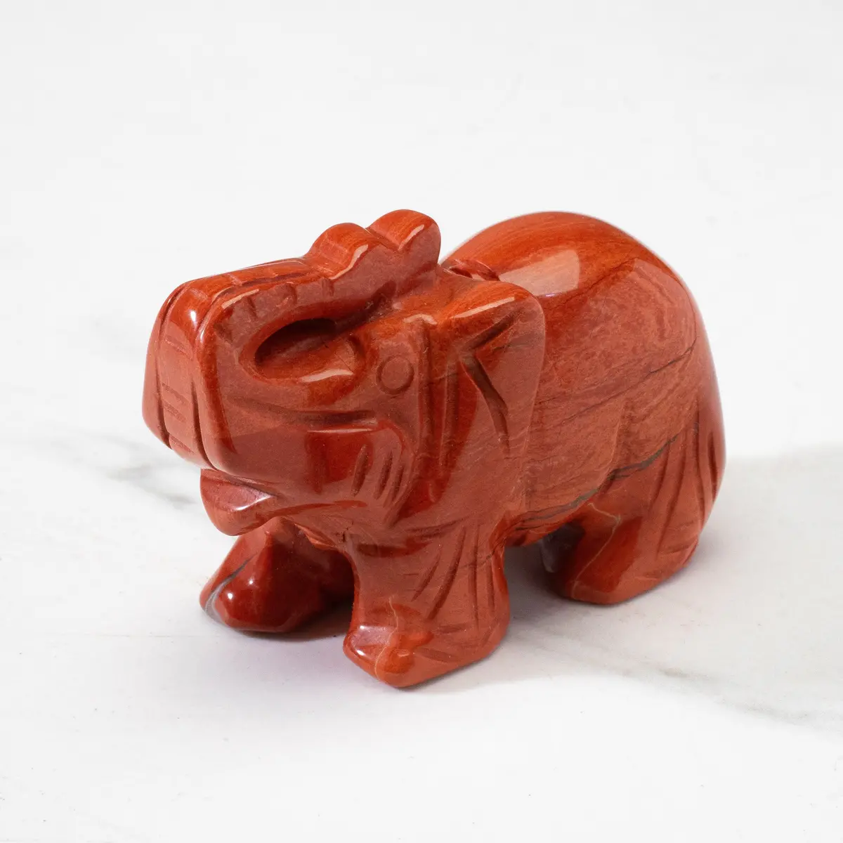 Red Jasper Elephant 2.5" Gemstone Carving 1