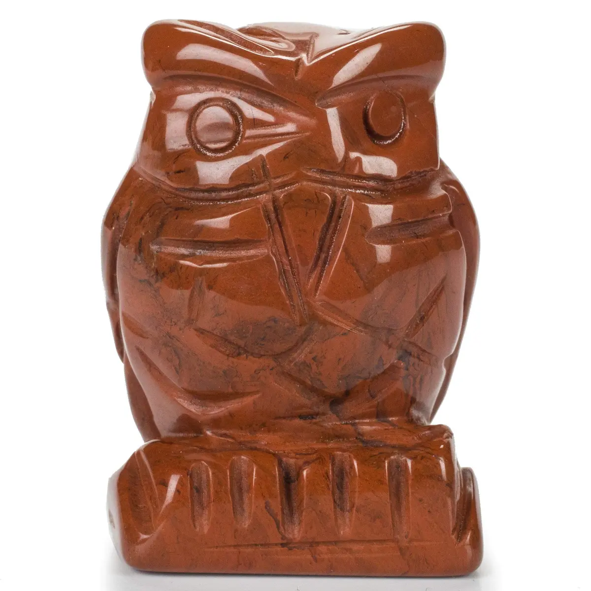 Red Jasper Owl 1.5'' Natural Gemstone Carving 1