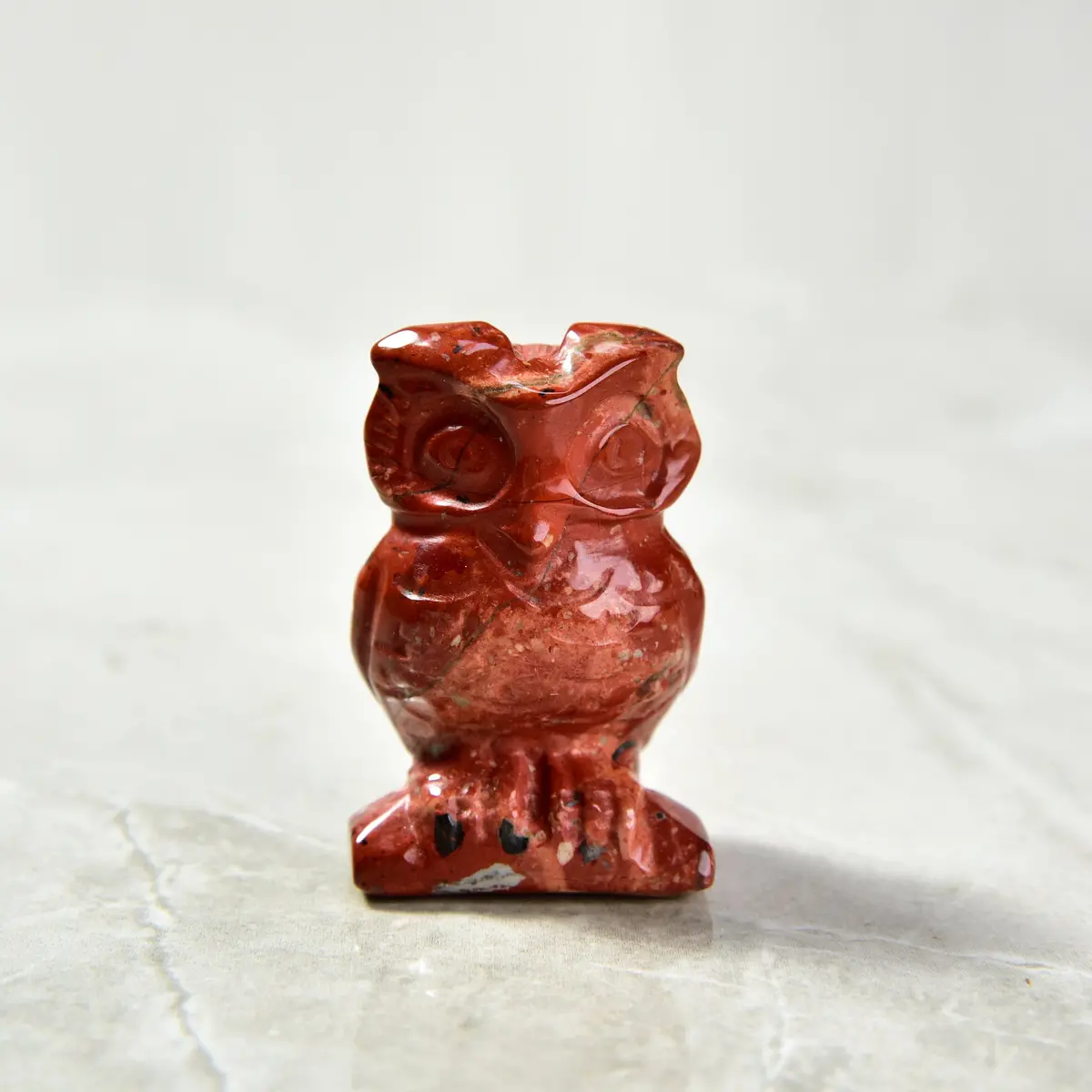 Red Jasper Owl  2'' Natural Gemstone Carving 1