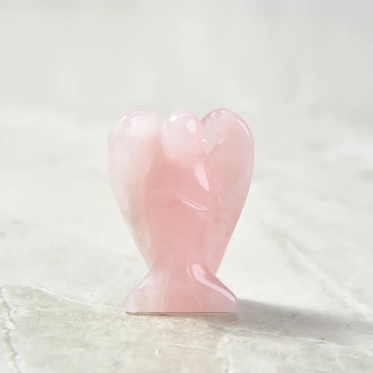 Rose Quartz Angel 2'' Natural Gemstone Carving 1