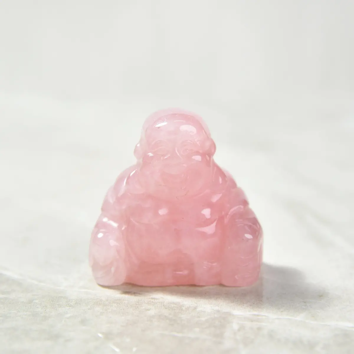 Rose Quartz Buddha 1.5" Gemstone Carving 1