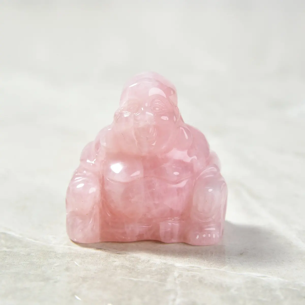 Rose Quartz Buddha 2" Gemstone Carving 1