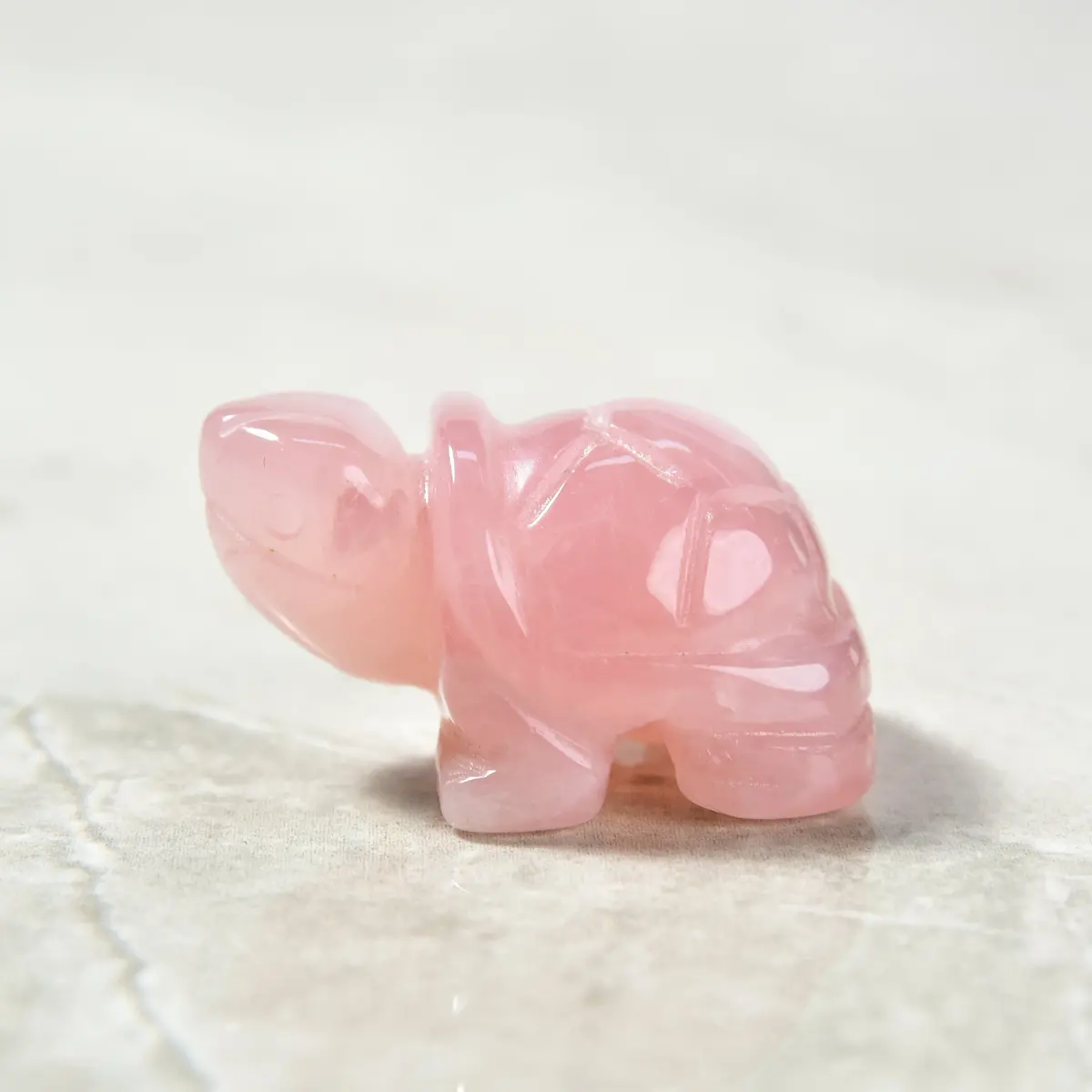 Rose Quartz Turtle 1.5" Gemstone Carving 1