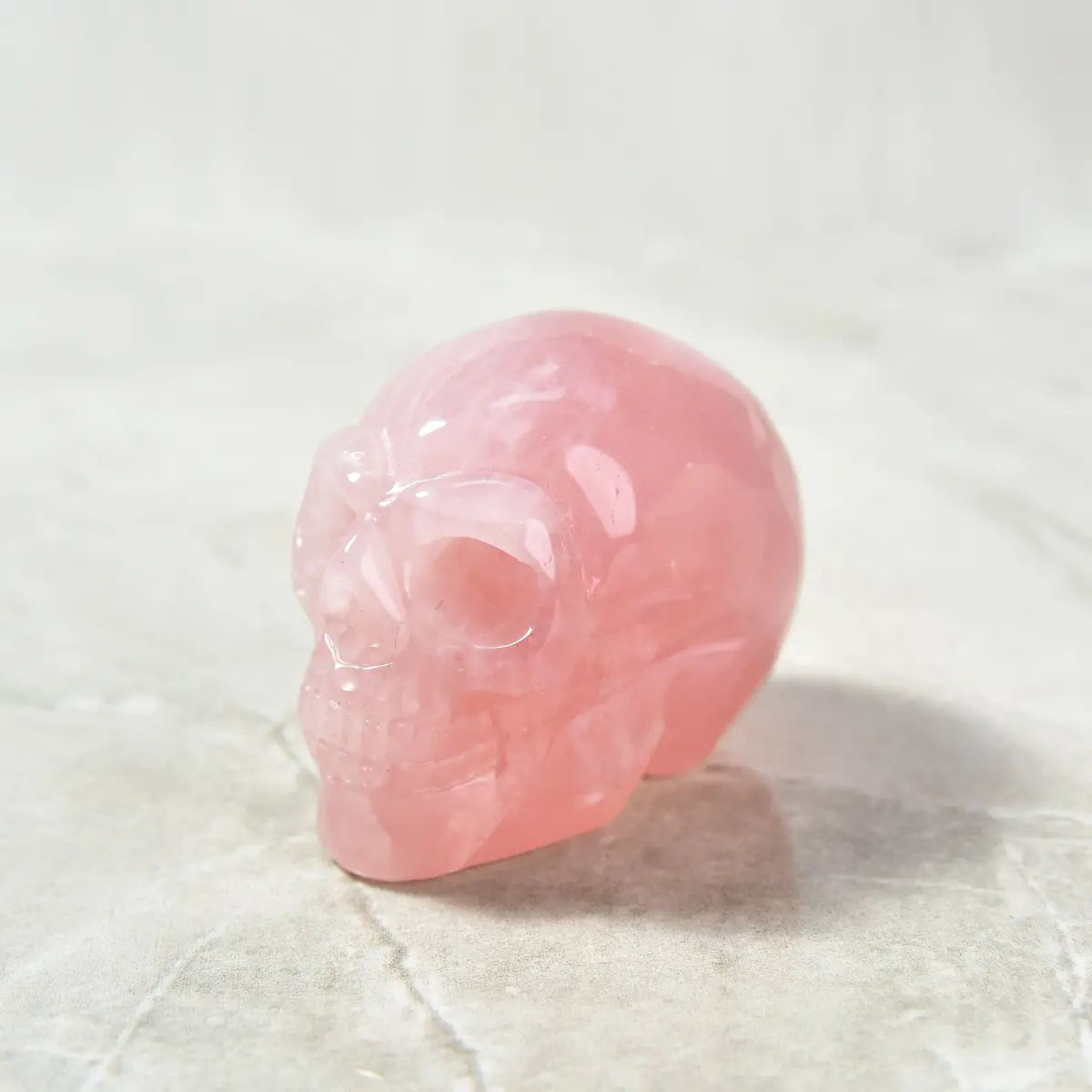 Rose Quatrz Skull 2'' Natural Gemstone Carving 1