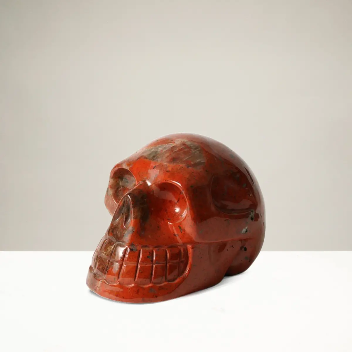Skull2400.011 - Hand Carved Brecciated Jasper Skull-Brazil- 4,360 Grams 7.5" X 5" X 5.5" 1
