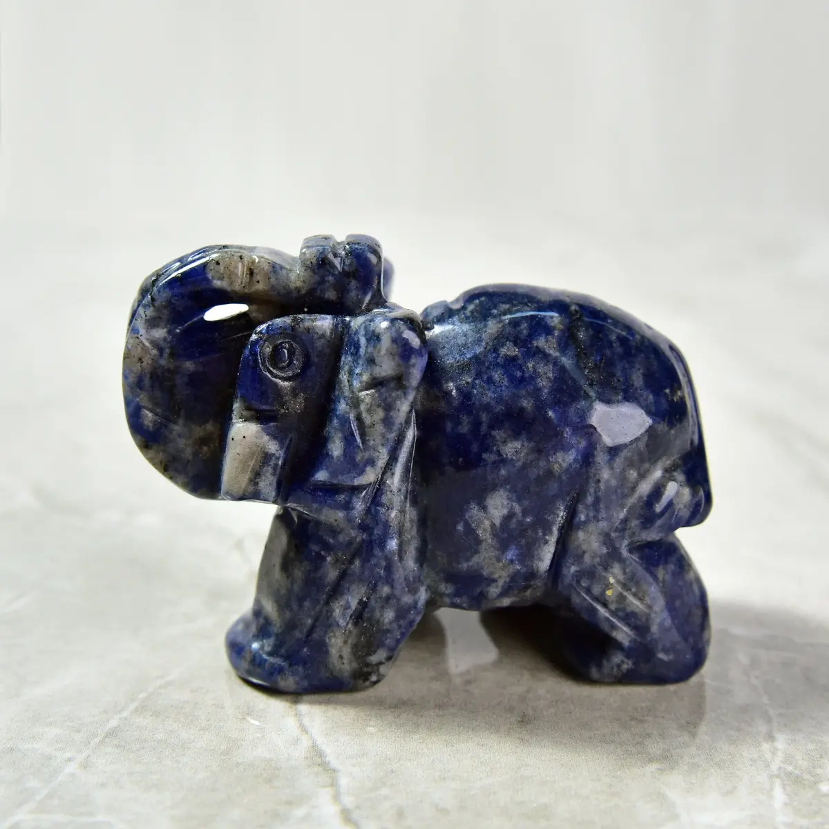 Sodalite Elephant 2.5" Gemstone Carving 1