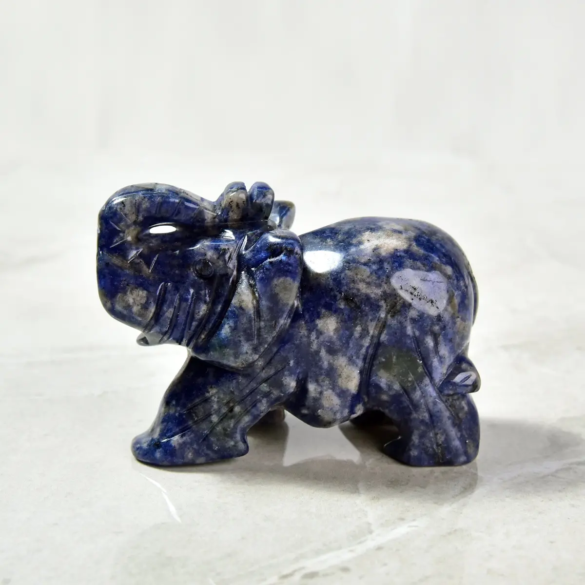 Sodalite Elephant 3" Gemstone Carving 1