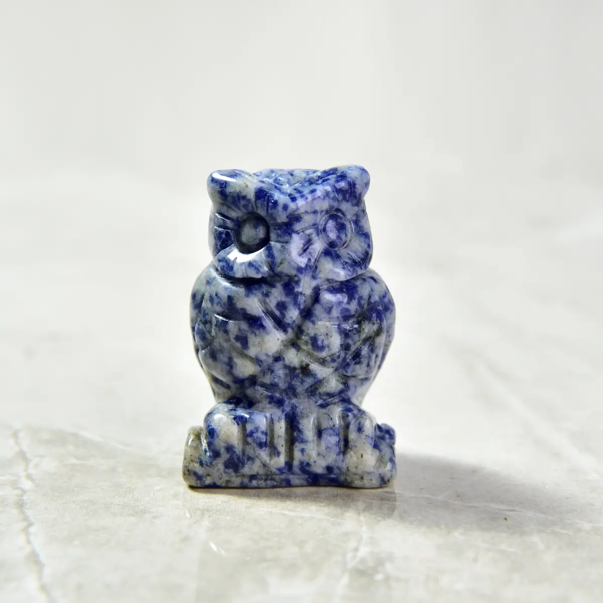 Sodalite Owl  2'' Natural Gemstone Carving 1