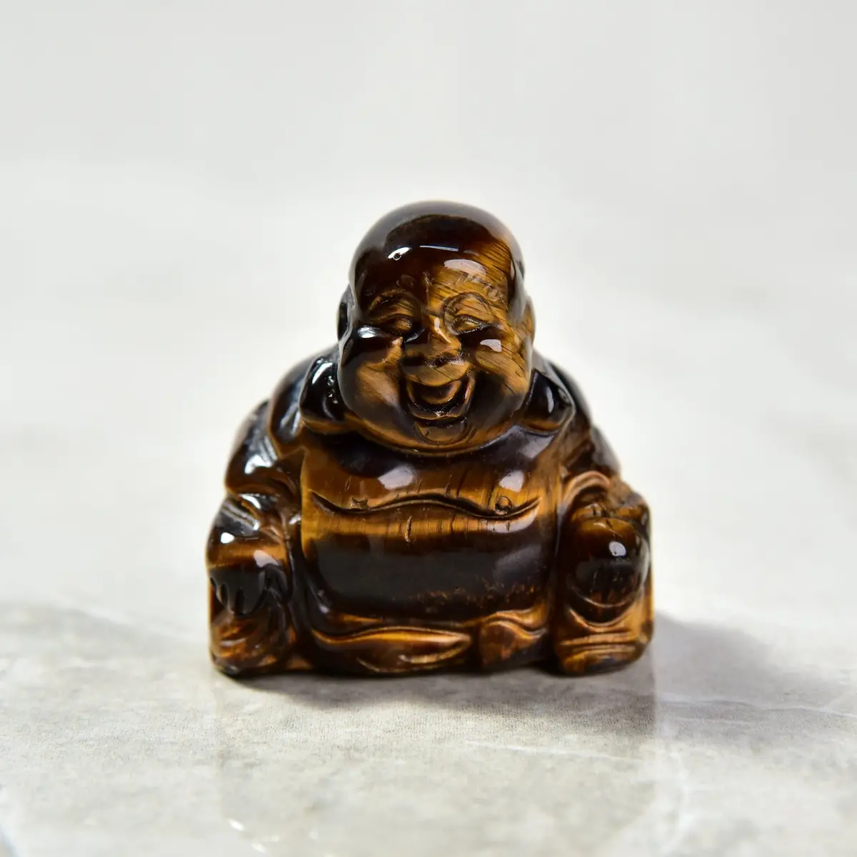 Tiger Eye Buddha 1.5" Natural Gemstone Carving 1