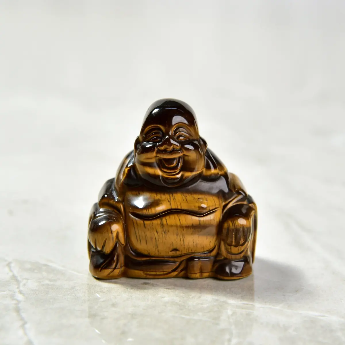 Tiger Eye Buddha 2" Gemstone Carving 1