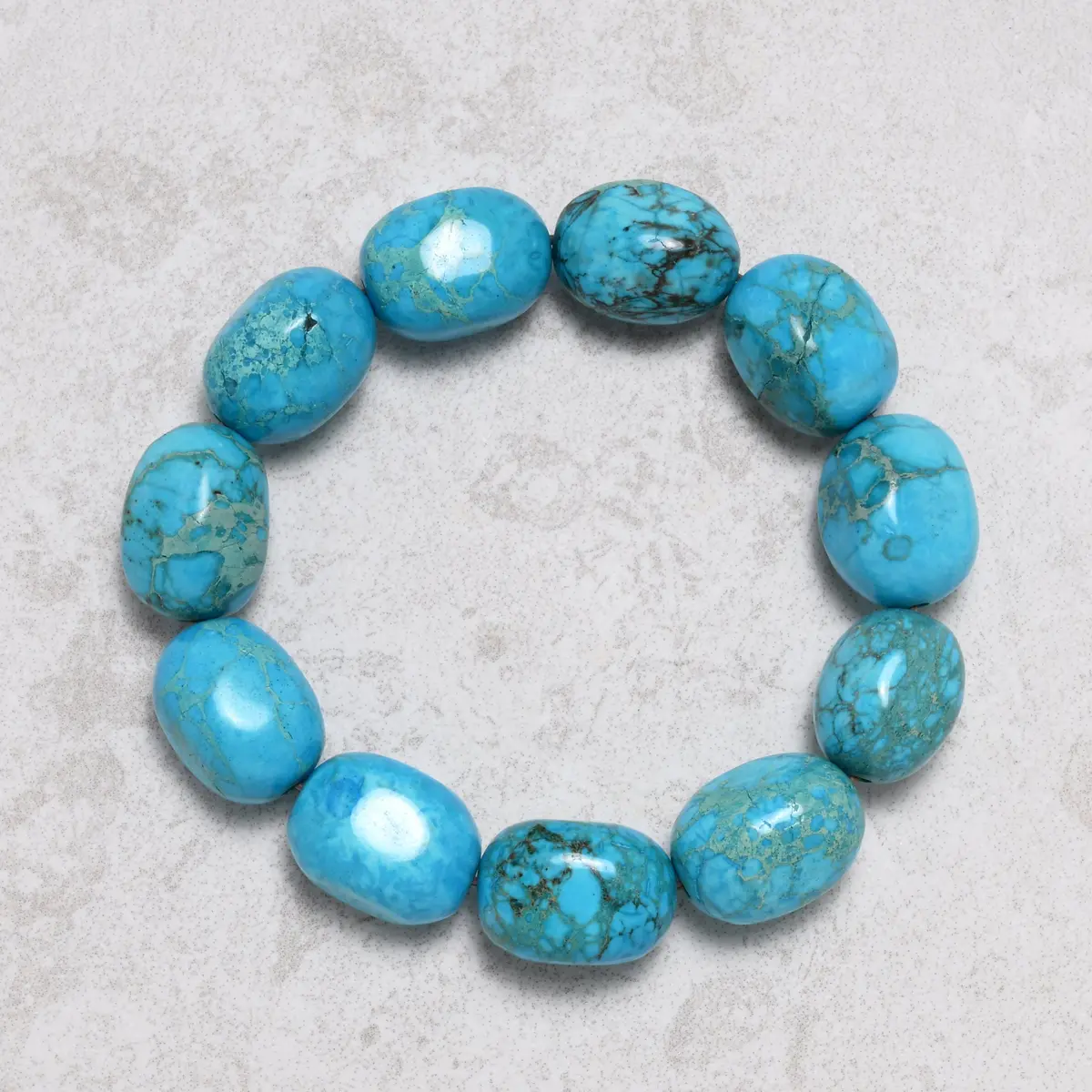 13X18mm King Turquoise Gemstone Elastic Bracelet 1