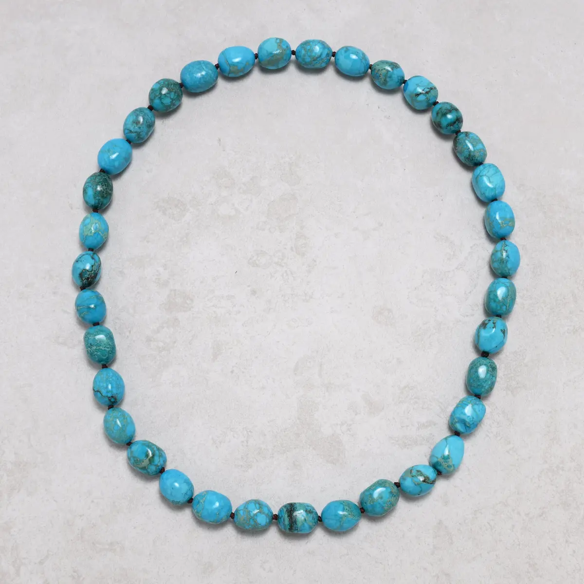 13X18mm King Turquoise Gemstone Necklace - 27" 1