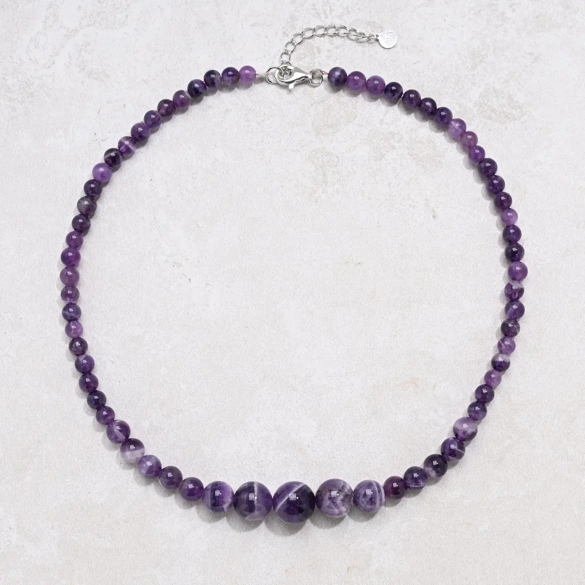 18" Amethyst Gemstone Necklace With Sterling Silver Clasp 1