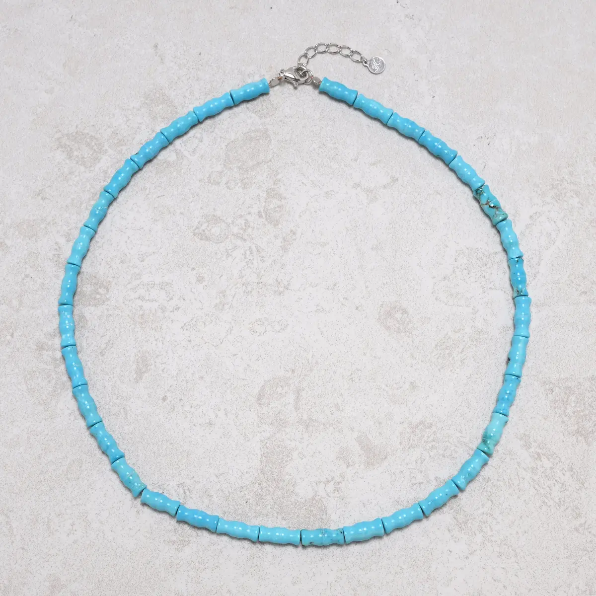 18" Howlite Turquoise Necklace With Sterling Silver Lobster Clasp 1