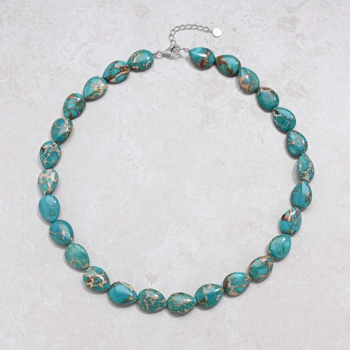 20" Turquoise Gemstone Necklace With Sterling Silver Clasp 1