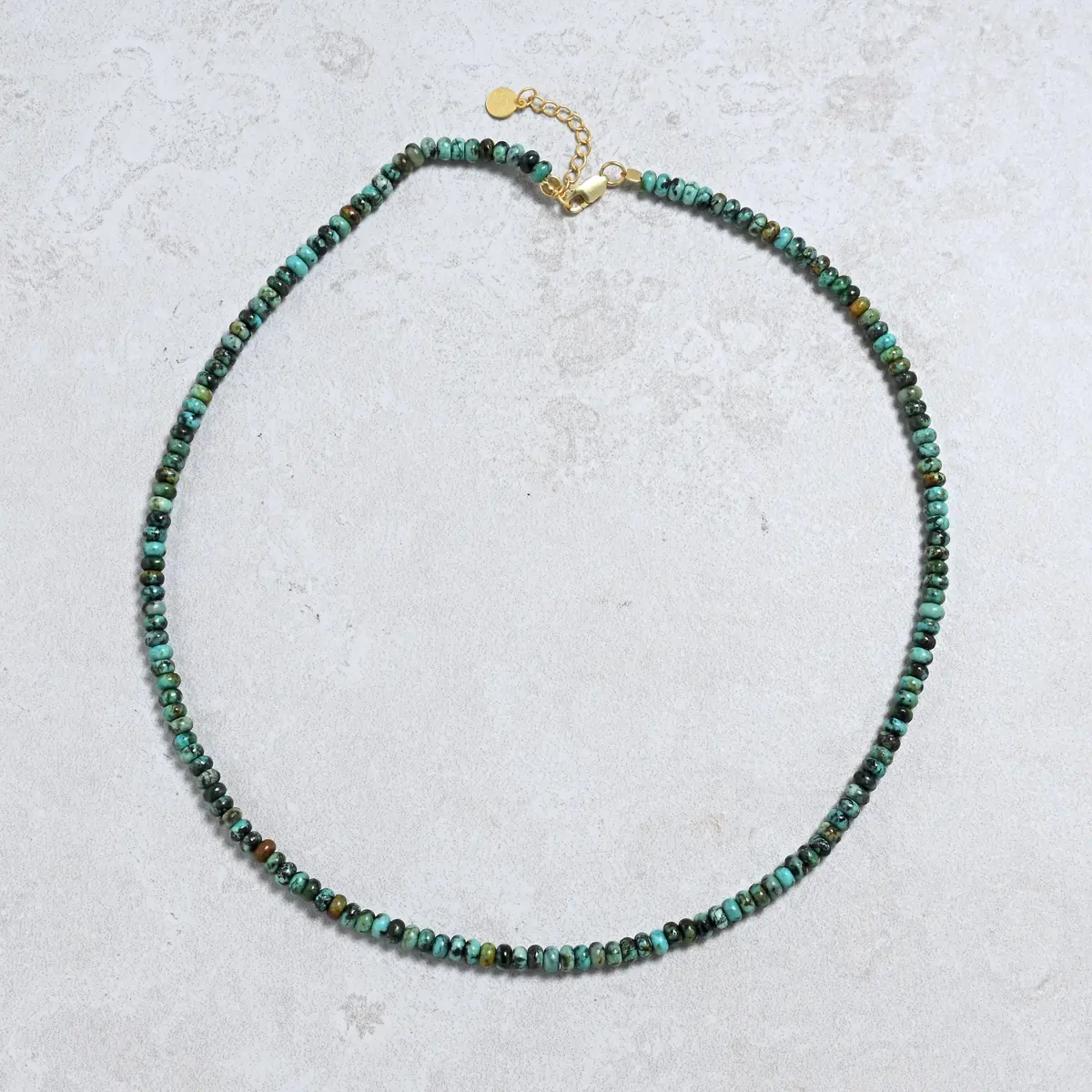 22" African Turquoise Gemstone Necklace With Sterling Silver Clasp 1