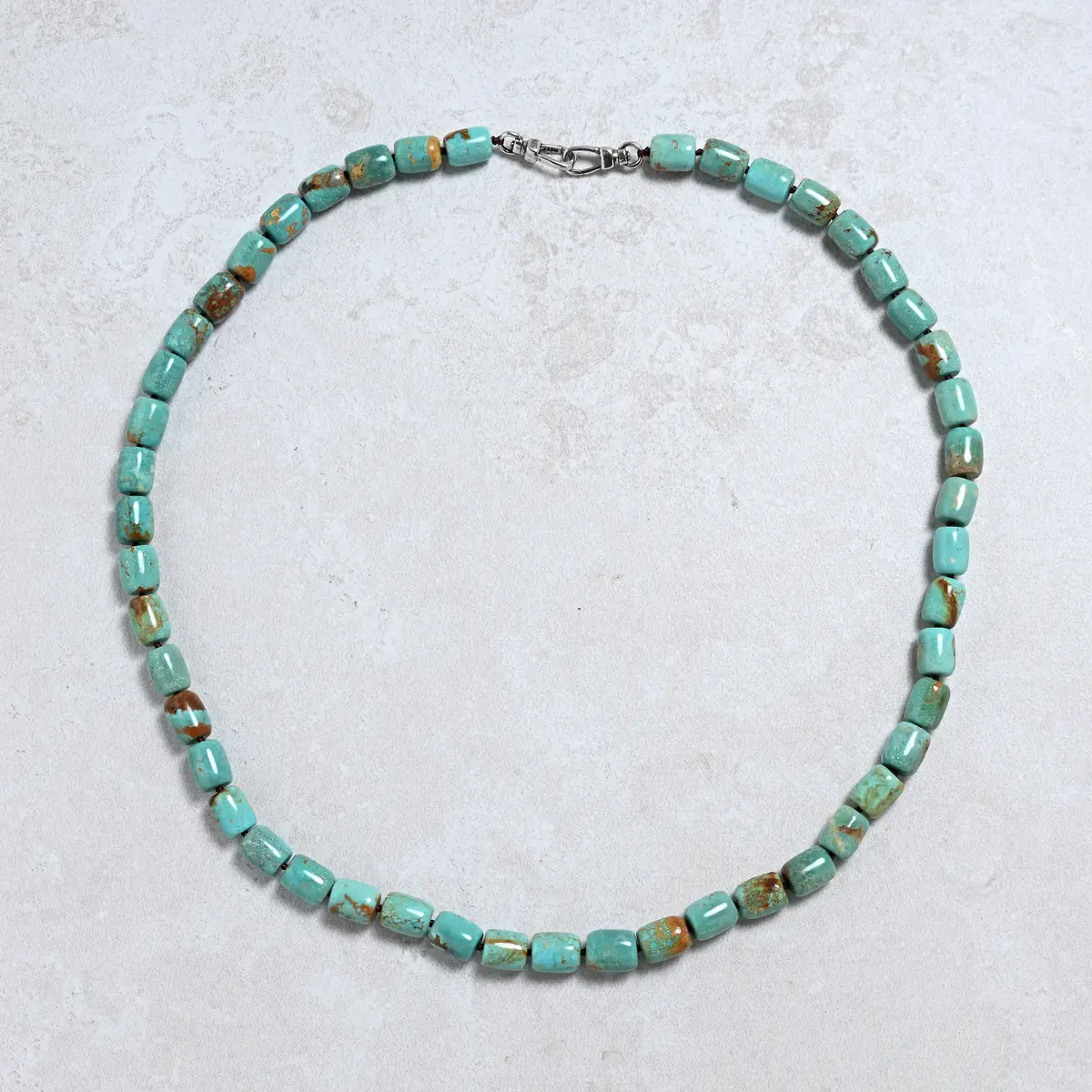 22" Turquoise Gemstone Necklace With Sterling Silver Clasp 1