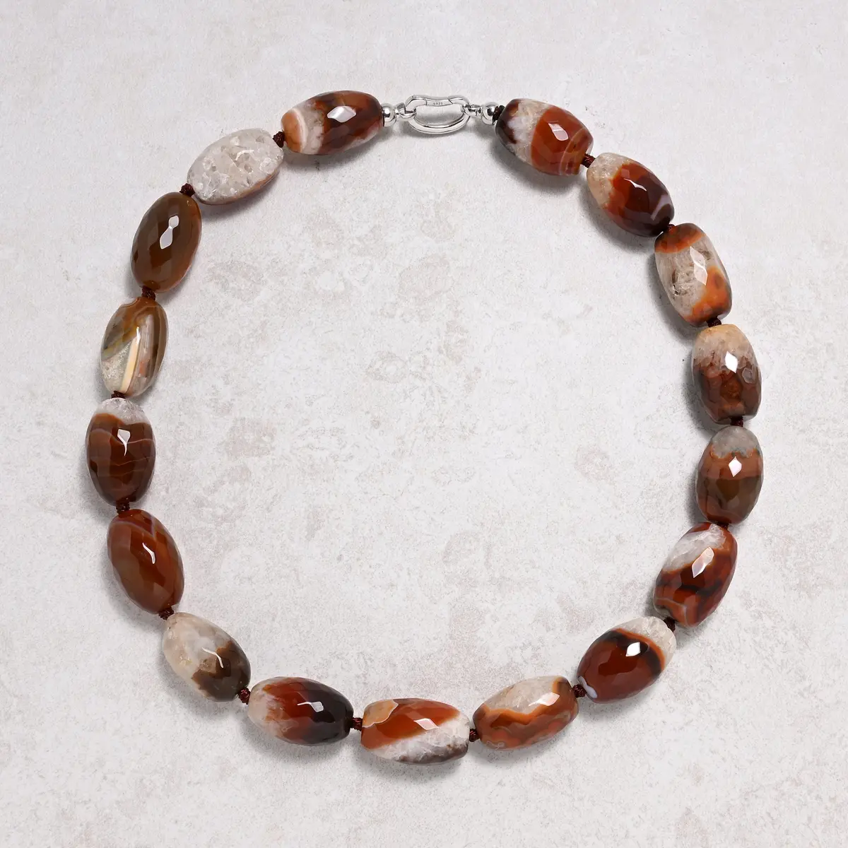 22In Carnelian Gemstone Necklace With Sterling Silver Clasp 1